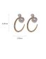 Fashion Gold Alloy Diamond Geometric Pearl Earrings