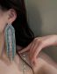 Fashion Blue Metal Geometric Diamond Tassel Drop Earrings