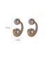 Fashion Gold Alloy Diamond Pearl C-shaped Earrings