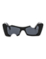 Fashion White Stripe Grey Pc Notched Cat Eye Large Frame Sunglasses