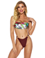 Fashion Color Polyester Ring Print Lace-up Swimsuit