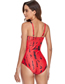 Fashion Red Polyester Print One Piece Swimsuit