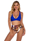 Fashion Color Polyester Printed Split Swimsuit