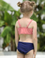 Fashion Pink Striped Bow Sling Split Children's Swimsuit