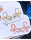 Fashion White Crystal Frozen Crystal Butterfly Stud Earrings