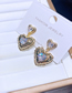 Fashion Gold Color Copper Inlaid Zirconium Heart Stud Earrings