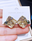 Fashion Gold Color Crystal Diamond Square Stud Earrings