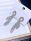Fashion Silver Color Brass Inset Zirconia Bow Tie Stud Earrings