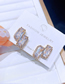 Fashion Gold Color Copper Inlaid Square Zirconium Stud Earrings