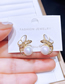 Fashion Gold Color Copper Diamond Butterfly Shell Pearl Stud Earrings