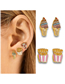 Fashion Ice Cream Alloy Diamond Ice Cream Stud Earrings