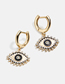 Fashion Gold Color Alloy Drip Oil Diamond Eye Earrings