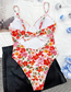 Fashion Printing Nylon Print V-neck One Piece Swimsuit