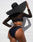 Fashion Black Nylon Mesh Blouse Hollow Tie One Piece Swimsuit Set
