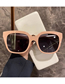 Fashion Light Gray Flakes Pc Square Large Frame Sunglasses