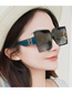 Fashion Beige Frame All Gray Pc Square Large Frame Sunglasses