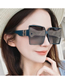 Fashion Solid White Frame All Grey Pc Square Large Frame Sunglasses