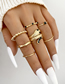 Fashion Gold Color Alloy Diamond Geometric Snake Ring Set