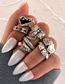 Fashion 9# Alloy Geometric Butterfly Flower Tai Chi Playing Card Angel Ring Set