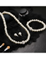 Fashion 1# Alloy Pearl Beaded Diamond Geometric Necklace Bracelet Stud Earrings Set