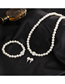 Fashion 4# Alloy Diamond Pearl Beaded Bracelet Earring Necklace Set