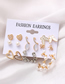 Fashion 55197 Alloy Diamond And Pearl Heart Butterfly Earrings Set