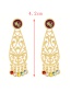 Fashion Gold Copper Inlaid Zirconium Hollow Pattern Tassel Stud Earrings