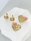 Fashion Gold-4 Copper Shell Love Stud Earrings (detachable)