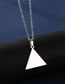 Fashion Silver Stainless Steel Glossy Triangle Necklace Stud Earrings Set