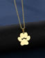 Fashion Gold Titanium Steel Dog Paw Necklace