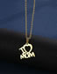 Fashion Gold Titanium Alphabet Heart Stud Necklace Set