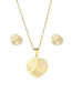 Fashion Gold Titanium Steel Geometric Heart Stud Necklace Set