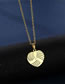 Fashion Gold Titanium Steel Geometric Heart Stud Necklace Set
