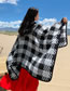 Fashion Houndstooth Green Acrylic Houndstooth Hooded Cape
