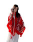 Fashion Red Morning Glory Polyester Print Scarf