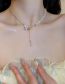 Fashion Necklace - Silver Zirconium Butterfly Pearl Crystal Tassel Necklace In Metal