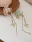 Fashion Grab Clip - Pink Alloy Diamond Set Pearl Flower Leaf Crystal Tassel Grab Clip