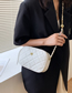 Fashion White Pu Diamond Embroidery Thread Large Capacity Messenger Bag