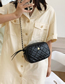 Fashion Black Pu Diamond Embroidery Thread Large Capacity Messenger Bag