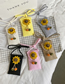 Fashion Creamy-white Pu Braided Sunflower Crossbody Bag