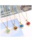 Fashion Cyan Necklace Stainless Steel Pine Geometry Necklace