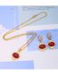 Fashion Red Earrings Stainless Steel Loose Geometric Earrings