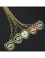 Fashion Green Large Brass Gold Plated Diamond Oil Love Eye Necklace