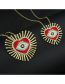 Fashion Red Trumpet Brass Gold Plated Diamond Oil Love Eye Necklace