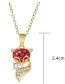 Fashion Gold Titanium Diamond Ruby Fox Necklace