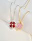 Fashion Pink Zirconium Clover Necklace Gold Titanium Diamond Four Leaf Clover Necklace