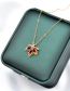 Fashion Gold Titanium Diamond Maple Leaf Necklace