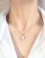 Fashion Gold Titanium Diamond And Pearl Clover Necklace