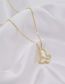 Fashion Gold Titanium Steel Diamond White Shell Butterfly Necklace