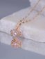 Fashion Rose Gold Titanium Diamond Heart Necklace
